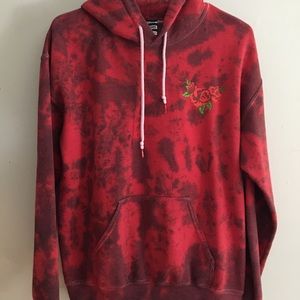 broken promises red tie dye hoodie